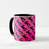 New York Boogie Nights Saxophon Hot Pink Tasse (Vorderseite Links)