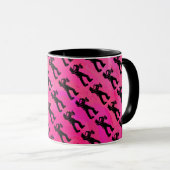 New York Boogie Nights Saxophon Hot Pink Tasse (VorderseiteRechts)