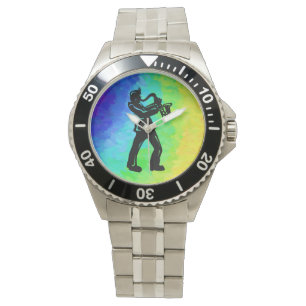 New York Boogie Nights Saxophon Rainbow Armbanduhr