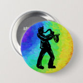 New York Boogie Nights Saxophon Rainbow Button (Vorne & Hinten)