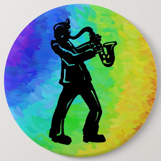 New York Boogie Nights Saxophon Rainbow Button (Vorderseite)