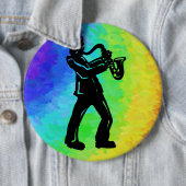 New York Boogie Nights Saxophon Rainbow Button (Beispiel)