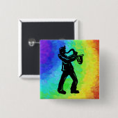 New York Boogie Nights Saxophon Rainbow Button (Vorne & Hinten)