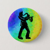 New York Boogie Nights Saxophon Rainbow Button (Vorderseite)