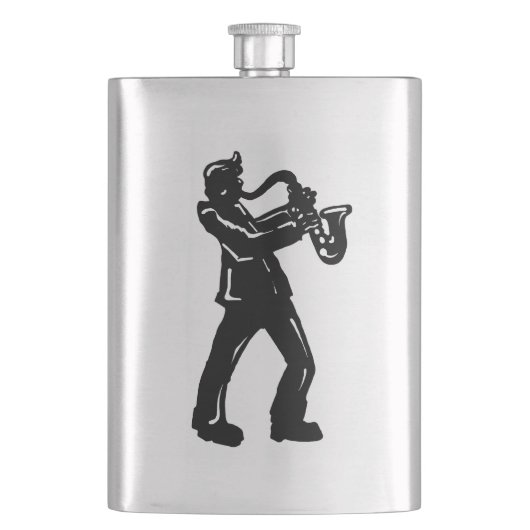 New York Boogie Nights Saxophon Rainbow Flachmann (Vorderseite)