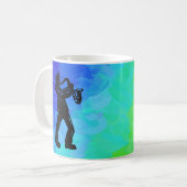 New York Boogie Nights Saxophon Rainbow Kaffeetasse (Vorderseite Links)