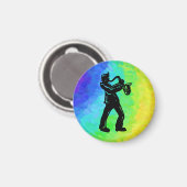 New York Boogie Nights Saxophon Rainbow Magnet (Vorderseite/Rückseite)