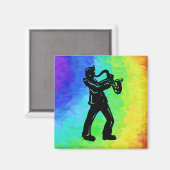 New York Boogie Nights Saxophon Rainbow Magnet (Vorderseite/Rückseite)