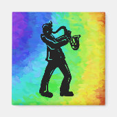 New York Boogie Nights Saxophon Rainbow Magnet (Vorne)