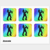 New York Boogie Nights Saxophon Rainbow Quadratischer Aufkleber (Blatt)