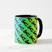 New York Boogie Nights Saxophon Rainbow Tasse (VorderseiteRechts)