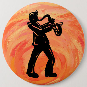 New York Boogie Nights Saxophone Orange Button