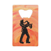 New York Boogie Nights Saxophone Orange Geldbeutel Flaschenöffner (Rückseite)