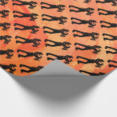 New York Boogie Nights Saxophone Orange Geschenkpapier (Ecke)