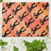 New York Boogie Nights Saxophone Orange Geschirrtuch (Gefaltet)