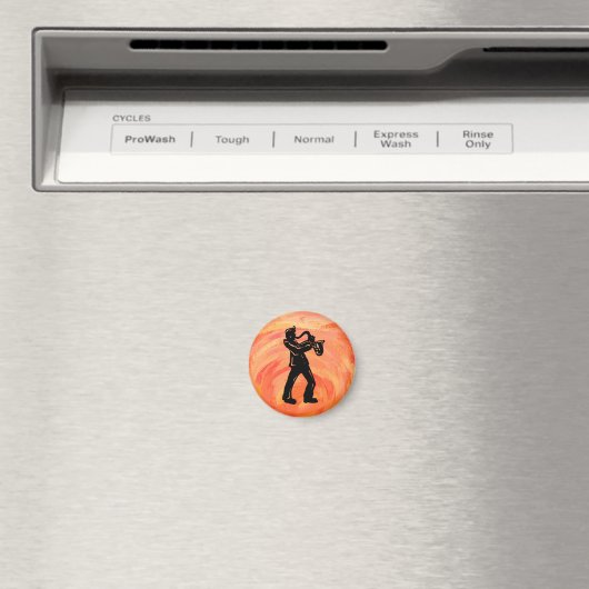 New York Boogie Nights Saxophone Orange Magnet (In Situ (Geschirrspüler))