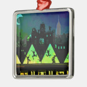 New York Boogie Nights Silbernes Ornament (Links)