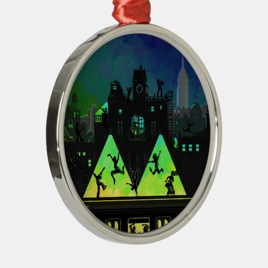 New York Boogie Nights Silbernes Ornament (Rechts)