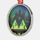 New York Boogie Nights Silbernes Ornament (Links)