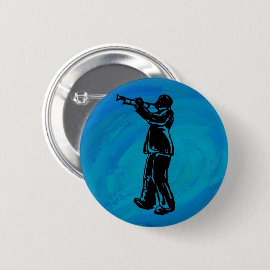 New York Boogie Nights Trumpet Blue Button (Vorne & Hinten)