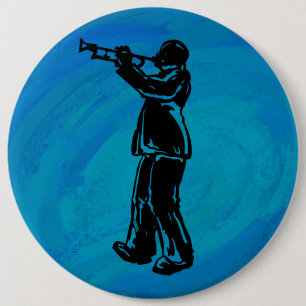 New York Boogie Nights Trumpet Blue Button
