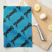 New York Boogie Nights Trumpet Blue Geschirrtuch (Viertel Falte)