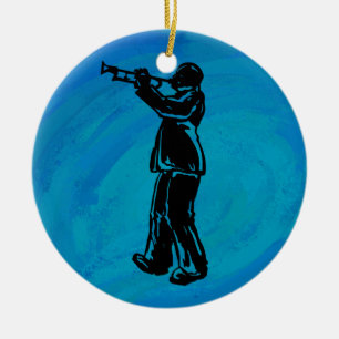 New York Boogie Nights Trumpet Blue Keramik Ornament