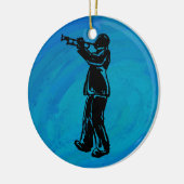 New York Boogie Nights Trumpet Blue Keramik Ornament (Links)