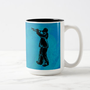 New York Boogie Nights Trumpet Blue Zweifarbige Tasse