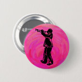 New York Boogie Nights Trumpet Hot Pink Button (Vorne & Hinten)