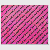 New York Boogie Nights Trumpet Hot Pink Geschenkpapier (Flach)