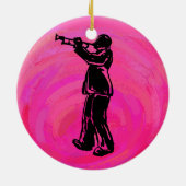 New York Boogie Nights Trumpet Hot Pink Keramik Ornament (Hinten)
