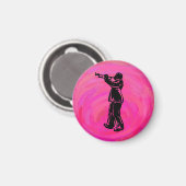 New York Boogie Nights Trumpet Hot Pink Magnet (Vorderseite/Rückseite)