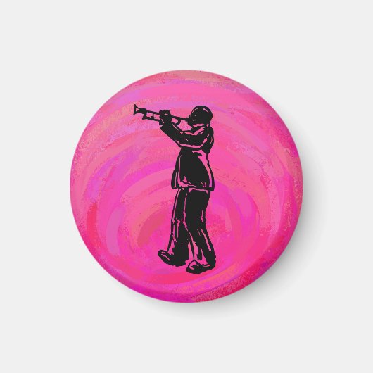 New York Boogie Nights Trumpet Hot Pink Magnet (Vorne)