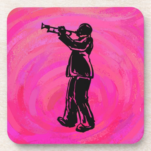 New York Boogie Nights Trumpet Hot Pink Untersetzer (Vorderseite)