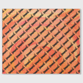 New York Boogie Nights Trumpet Orange Geschenkpapier (Flach)