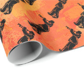 New York Boogie Nights Trumpet Orange Geschenkpapier (Rolleneckpunkt)