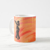 New York Boogie Nights Trumpet Orange Kaffeetasse (Vorderseite Links)