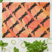 New York Boogie Nights Trumpet Orange Küchentuch (Gefaltet)