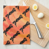 New York Boogie Nights Trumpet Orange Küchentuch (Viertel Falte)