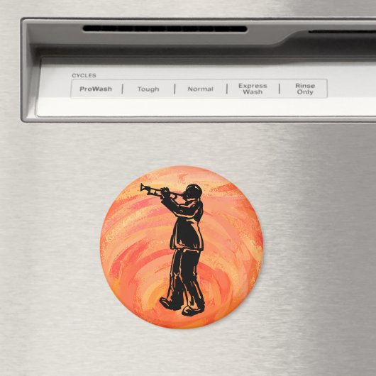 New York Boogie Nights Trumpet Orange Magnet (In Situ (Geschirrspüler))