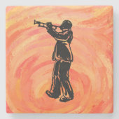 New York Boogie Nights Trumpet Orange Steinuntersetzer (Vorderseite)