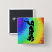 New York Boogie Nights Trumpet Rainbow Button (Vorne & Hinten)