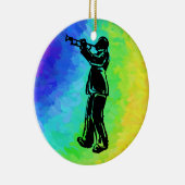 New York Boogie Nights Trumpet Rainbow Keramikornament (Rechts)