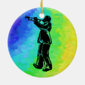 New York Boogie Nights Trumpet Rainbow Keramikornament (Hinten)