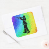 New York Boogie Nights Trumpet Rainbow Quadratischer Aufkleber (Umschlag)