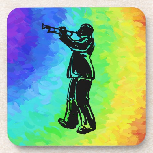 New York Boogie Nights Trumpet Rainbow Untersetzer (Vorderseite)