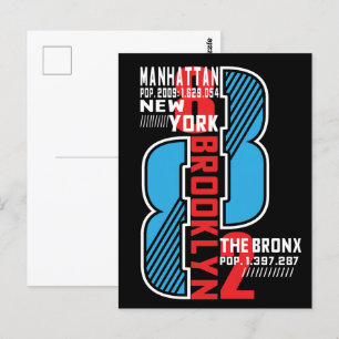 New York Boroughs: Bevölkerung & Stadtlehre Postkarte