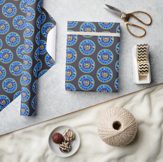 New York Bosnian American Gift Wrap Geschenkpapier (Kunsthandwerk)