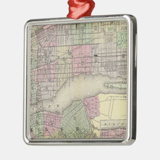 New York, Brooklyn 2 Silbernes Ornament (Links)